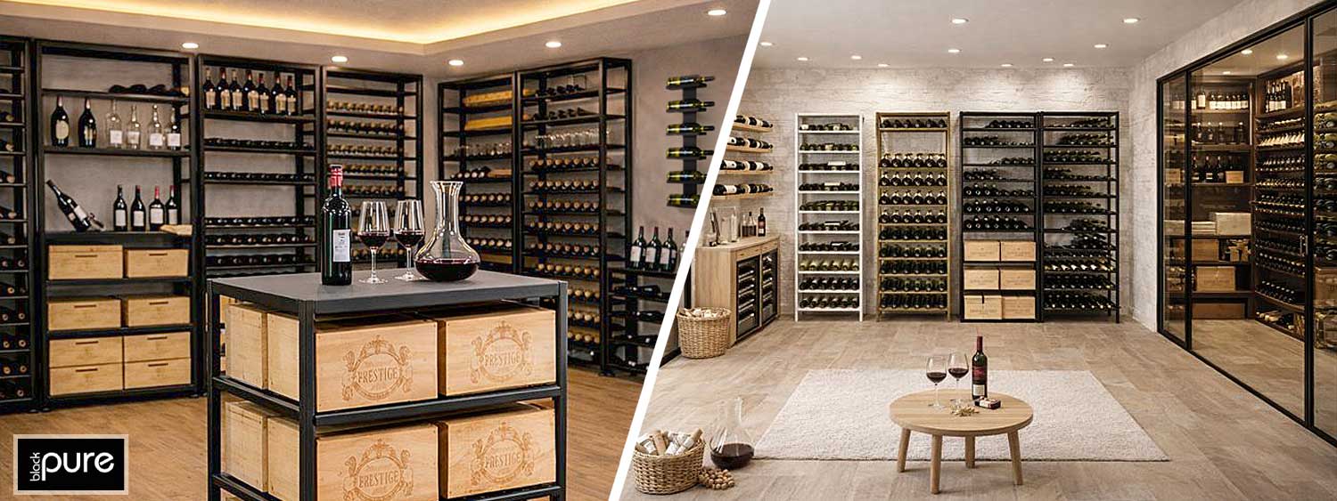 Metall Weinregale Black Pure in vielen Varianten