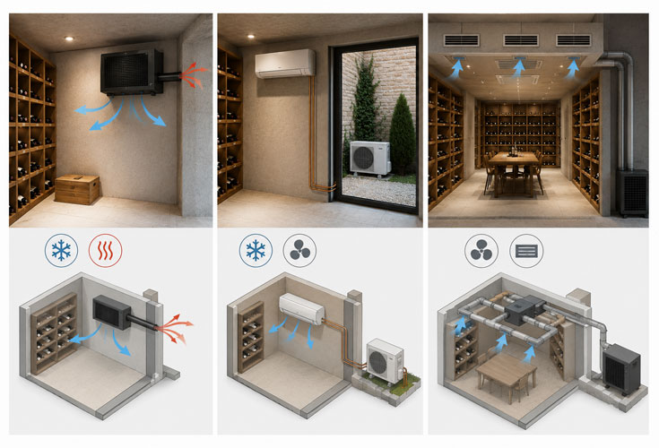 Monoblock-, Split- und Ducted-Klimasysteme f�r Weinkeller