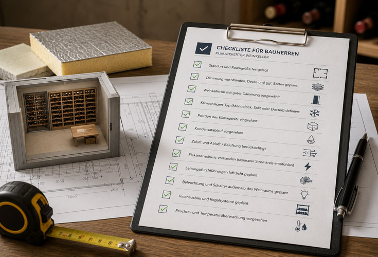 Checkliste f�r die Planung eines klimatisierten Weinkellers