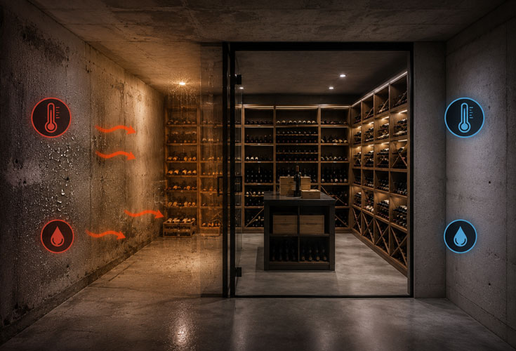 Bauliche Anforderungen eines klimatisierten Weinraums