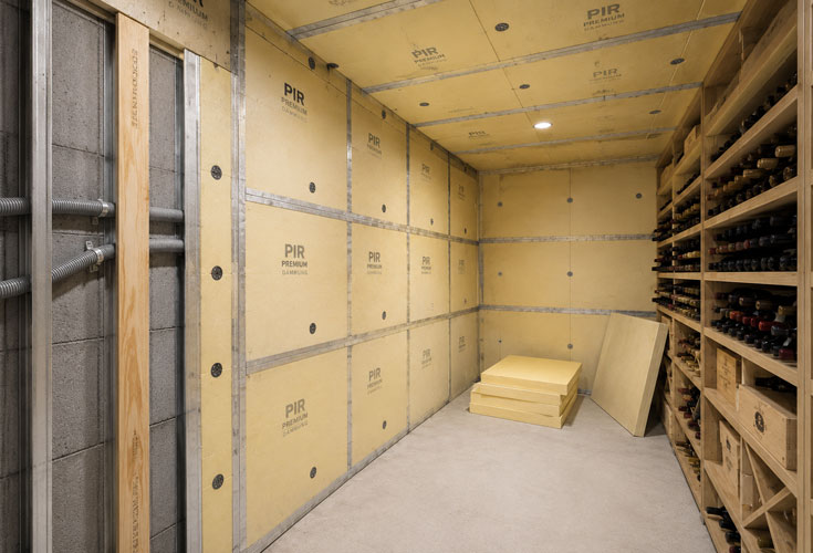 D�mmung eines klimatisierten Weinkellers mit PIR- oder PUR-Hartschaumplatten