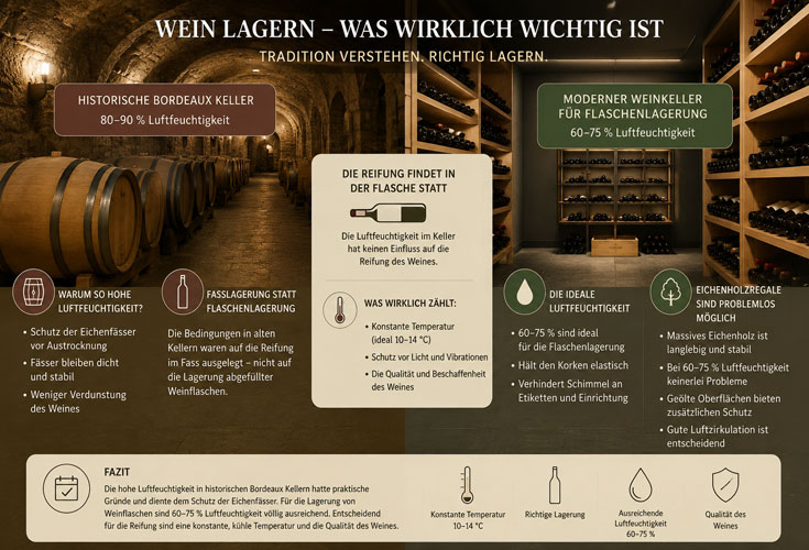 Warum die Luftfeuchtigkeit in historischen Bordeaux-Kellern so hoch ist