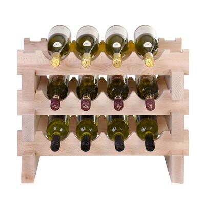 Produktbild f�r 'Weinregal CASANOVA-4 cm, Natur, 3 Reihen � 4 Fl.'