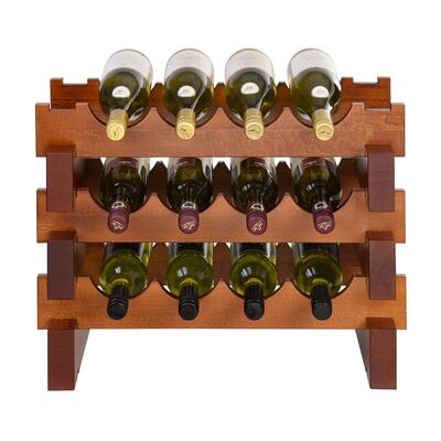 Produktbild f�r 'Weinregal CASANOVA-4, Cherry, 3 Reihen � 4 Fl.'