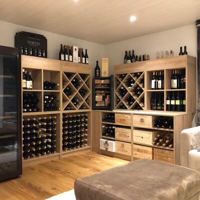 Produktbild f�r 'Weinregal-System CAVEPRO aus Holz im Dekor Eiche hell'