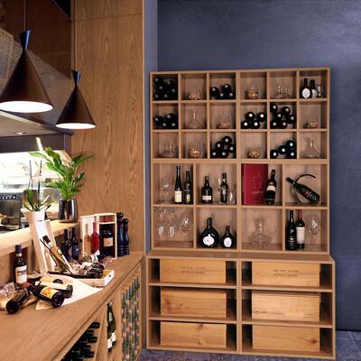 Produktbild f�r 'Weinregal-System CAVEPRO aus Holz im Dekor Wildeiche'