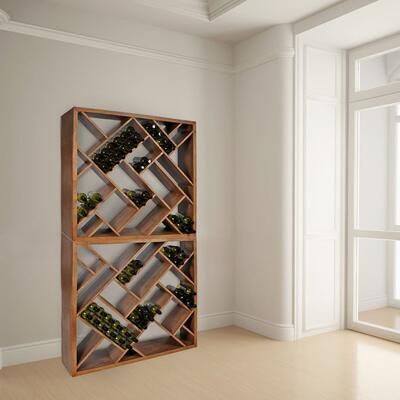 Produktbild f�r 'Weinregal ZEUS aus Eichen Holz massiv natur oder braun gebeizt'