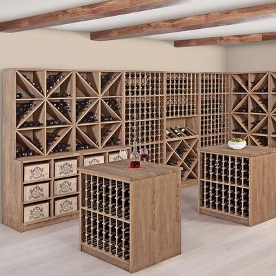 Produktbild f�r 'Weinregal PRESTIGE 1, Eichen-Holz braun gebeizt'