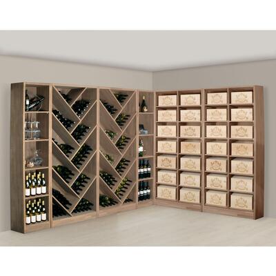 Produktbild f�r 'Weinregal PRESTIGE 8, Eiche braun gebeizt, mit Ausz�gen f. Weinkisten'