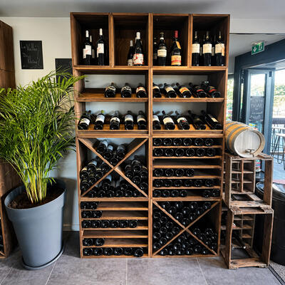 Produktbild f�r 'Weinregal-System VINVARIO, 60 cm, Kiefernholz&nbsp;braun gebeizt'