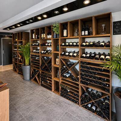 Produktbild f�r 'Weinregal-System VINVARIO, 60 cm, Kiefernholz&nbsp;braun gebeizt'