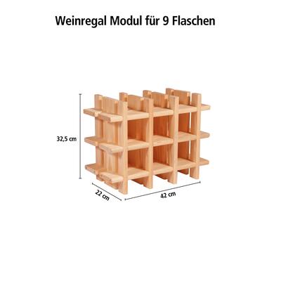 Produktbild f�r 'Weinregal-System PRIMAVINO - Modular, Holz natur'