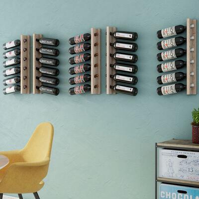 Produktbild f�r 'Wand Weinregal PORTO aus Holz natur'