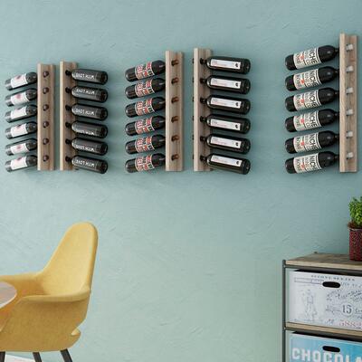 Produktbild f�r 'Wand Weinregal PORTO aus Holz natur'