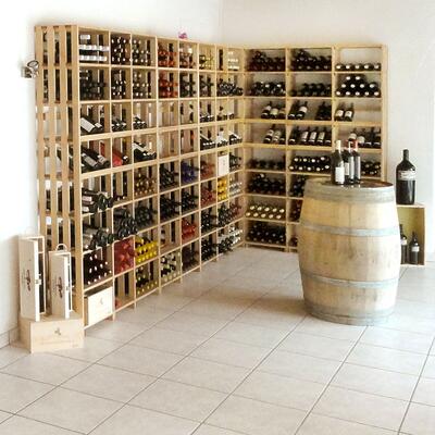 Produktbild f�r 'Weinregal-System CaveauSTAR aus massivem schweizer Tannenholz'