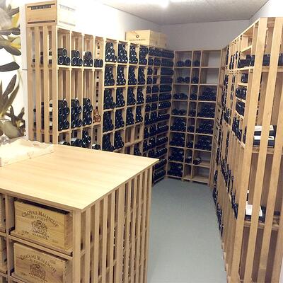 Produktbild f�r 'Weinregal-System CaveauSTAR aus massivem schweizer Tannenholz'