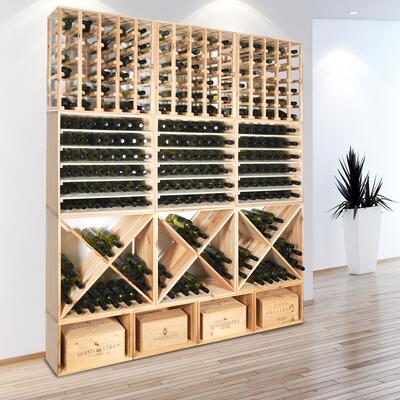 Produktbild f�r 'Weinregal 60 cm, Modul LINEA aus Kiefernholz'