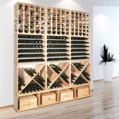 Produktbild f�r 'Weinregal 60 cm, Modul LINEA aus Kiefernholz'