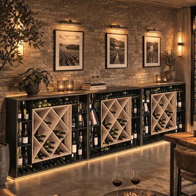 Produktbild f�r 'Design Weinregal NERO aus pulverbeschichtetem Metall'