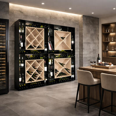 Produktbild f�r 'Design Weinregal NERO aus pulverbeschichtetem Metall'
