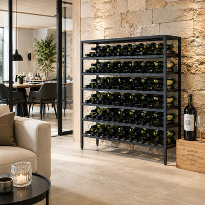 Produktbild f�r 'Weinregal-System BLACK PURE aus Metall, schwarz pulverbeschichtet'