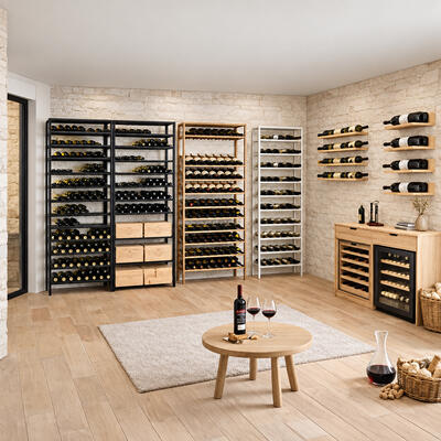 Produktbild f�r 'Weinregal-System BLACK PURE aus Metall, schwarz pulverbeschichtet'