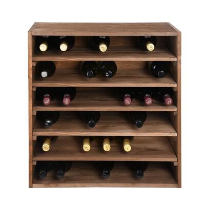 Produktbild f�r 'Weinregal 60 cm, Modul LINEA, Kiefernholz braun gebeizt'