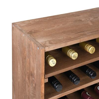 Produktbild f�r 'Weinregal 60 cm, Modul LINEA, Kiefernholz braun gebeizt'