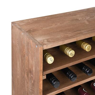 Produktbild f�r 'Weinregal 60 cm, Modul LINEA, Kiefernholz braun gebeizt'