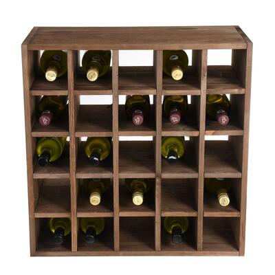 Produktbild f�r 'Weinregal 60 cm, Karo, Kiefernholz braun gebeizt'