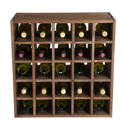 Produktbild f�r 'Weinregal 60 cm, Karo, Kiefernholz braun gebeizt'