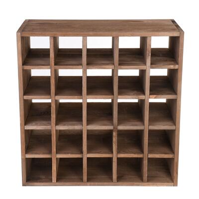 Produktbild f�r 'Weinregal 60 cm, Karo, Kiefernholz braun gebeizt'