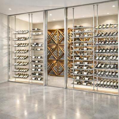 Produktbild f�r 'Metall-Weinregal BLACK PURE SELECT zur Deckenbefestigung, h�henverstellbar H 205-300cm'