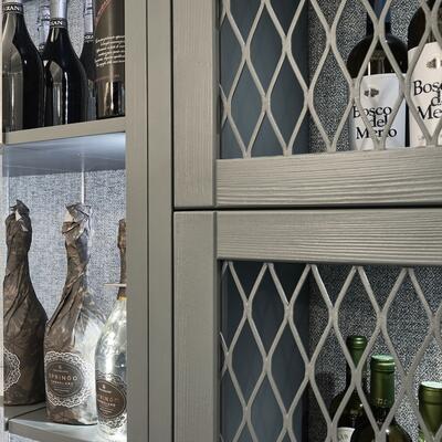 Produktbild f�r 'Weinregalsystem Piemont, Modell 3 mit Gittert�r, Tannenholz, Anthrazit'