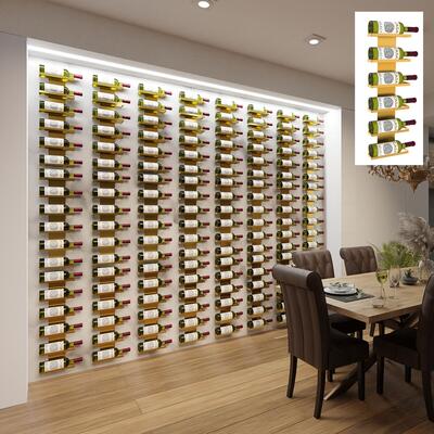 Produktbild f�r 'Wand-Weinregal f�r 6 Flaschen 0,75l, goldfarben'