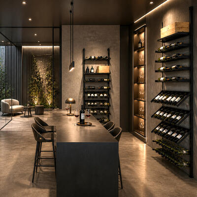 Produktbild f�r 'Weinregal-System BLACK PURE VARIO aus Metall zur Wandbefestigung, h�henverstellbar, modular'