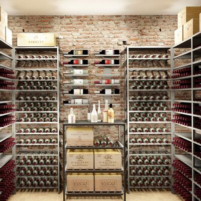 Produktbild f�r 'Weinregal-System BLACK PURE  silberfarben Pulverbeschichtet'