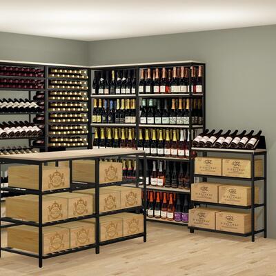 Produktbild f�r 'Metall-Holz Lagerregal Black Pure WOOD'