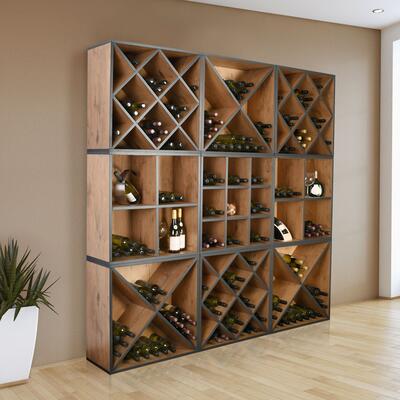 Produktbild f�r 'Weinregal-System CAVEPRO im Dekor Wildeiche mit Anthrazit-Kante'