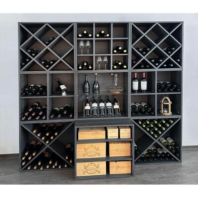 Produktbild f�r 'Weinregal-System CAVEPRO aus Holz im Dekor Esche graphit'