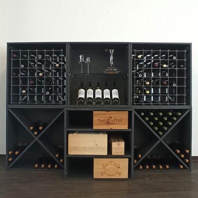 Produktbild f�r 'Weinregal-System CAVEPRO aus Holz im Dekor Esche graphit'