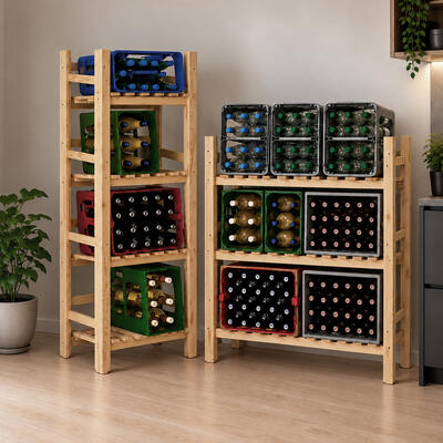 Produktbild f�r 'Getr�nkekisten-Regal / Holz-Regal f�r Getr�nkekisten'
