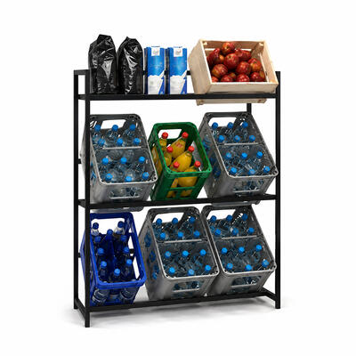 Produktbild f�r 'Getr�nkekisten-Regal aus Metall, B 90 cm'