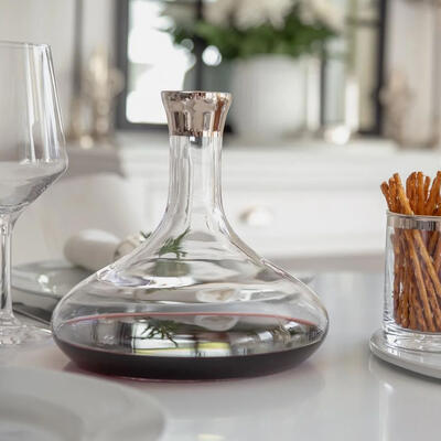 Produktbild f�r 'Karaffe EDWARD Kristallglas mit Platinrand'