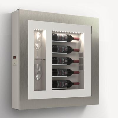 Produktbild f�r 'Klimatisiertes Wand-Weinregal f�r 5 Flaschen, Modell 1'