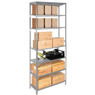 Produktbild f�r 'Metall-Lagerregal BLACK PURE, Modell 10 mit 6 Fachb�den, silber pulverbeschichtet'