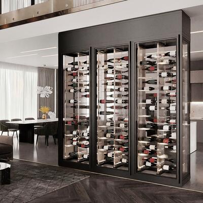 Produktbild f�r 'Vitrus Glas-Kabinett, B 280 cm, 3 T�ren, Acrylregale f. waager. Lagerung'