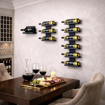Produktbild f�r 'Wand-Weinregal BLACK PURE aus Metall'