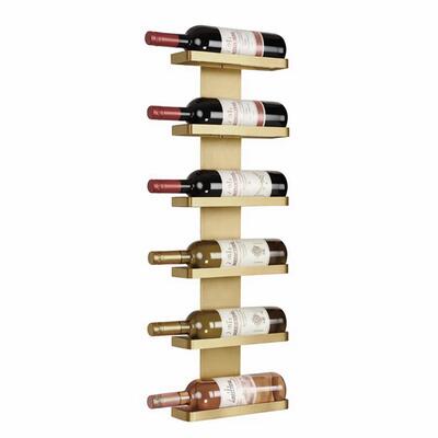 Produktbild f�r 'Wand-Weinregal f�r 6 Flaschen 0,75l, goldfarben'