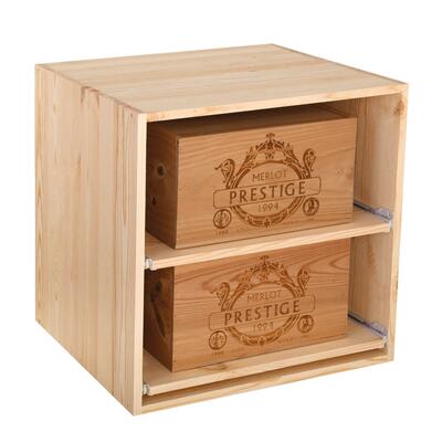 Produktbild f�r 'Weinregal 52 cm, Modul mit Ausz�gen f. Weinkisten, natur'